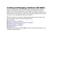 Creating and Managing a Database with DBCA - wykład