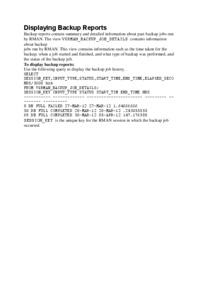 Displaying Backup Reports - wykład