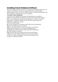 Installing Oracle Database Software - wykład