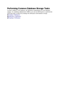 Performing Common Database Storage Tasks - wykład