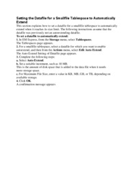 Setting the Datafile for a Smallfile Tablespace to Automatically Extend