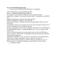 To access the Database Home page