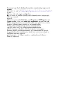 To connect to an Oracle database from a client computer using easy connect