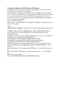 To manually configure the HTTPS port for EM Express