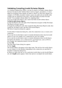 Validating Compiling Invalid Schema Objects