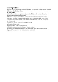 Viewing Tables