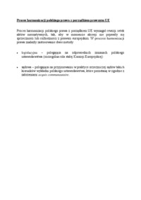 Proces harmonizacji polskiego prawa z porządkiem prawnym UE  - omówienie