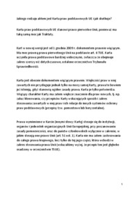 Karta Praw Podstawowych UE - omówienie 