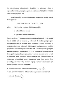 Arkusz wyników dodatku programowego- regresja