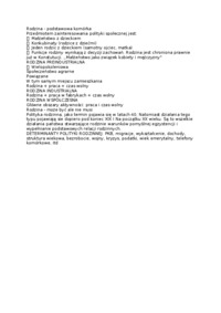 Rodzina jako podstawowa komórka - omówienie.