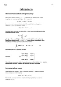 Sformułowanie zadania interpolacyjnego