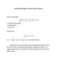 Równanie Schrodringera - omówienie 