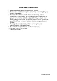 Mikroekonomia - wymagania egzaminacyjne