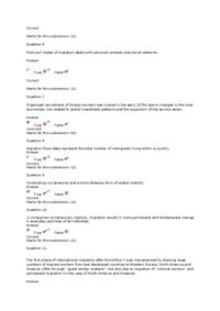 Migration and ethnic relations - QUIZ 1
