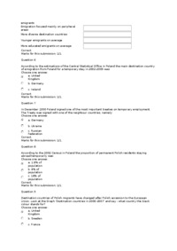 Migration and ethnic relations - QUIZ 3