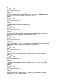 Migration and ethnic relations - QUIZ 4