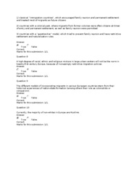 Migration and ethnic relations -QUIZ 2