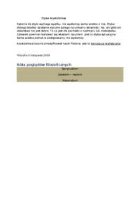 Filozofia - Etyka Arystotelesa