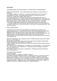 Prawo europejskie I - tworzenie prawa UE