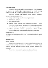 badanie konsumentow napojow gazowanych