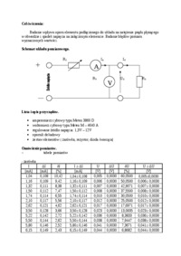 Elementy liniowe i nieliniowe obwodów elektrycznych, pomiar charakterystyk stałoprądowych- ćwiczenie nr 3