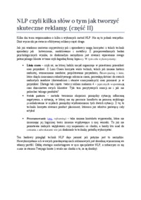 nlp- skuteczna reklama