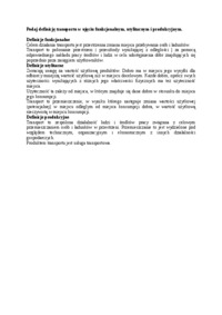 Definicja transportu w ujęciu funkcjonalnym, utylitarnym i produkcyjnym - wykład