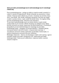 Istota procesów pirometalurgicznych - wykład