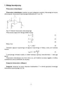 ZASTOSOWANIE WZMACNIACZA OPERACYJNEGO - UKŁADY CAŁKUJĄCE I RÓŻNICZKUJĄCE
