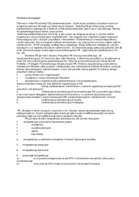 Parlament Europejski - kompetencje opiniodawcze, decyzyjne 