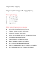  Kategorie analizy decyzyjnej