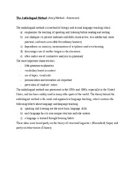 The Audiolingual Method-opracowanie