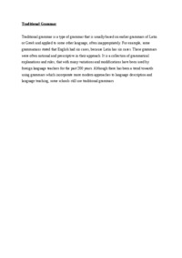 Traditional Grammar-opracowanie