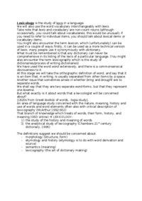 Lexicology-main issues-opracowanie