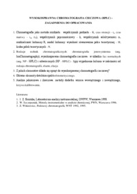 Wysokosprawna chromatografia cieczowa HPLC - wykład