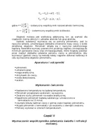 Sprawozdanie - fizykochemiczna charakterystyka substancji czystych