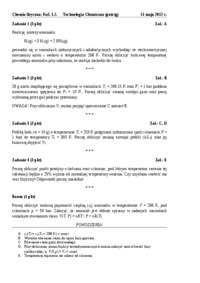 Technologia chemiczna - kolokwium