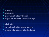 Uczestnicy procesu budowlanego - prezentacja