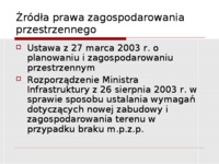 Prawo zagospodarowania przestrzennego - prezentacja