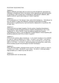 Zadania z podstaw budownictwa.