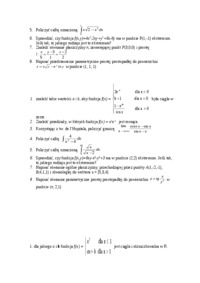 Przykładowe pytania na egzamin z  matematyki