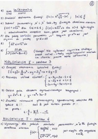 Przykładowe zadania na kolokwium z matematyki