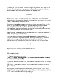 sprawozdanie: badanie sił tarcia