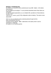 Allowing or Disallowing DDL-opracowanie