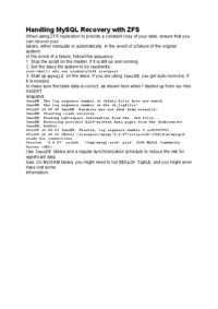 Handling MySQL Recovery with ZFS-opracowanie