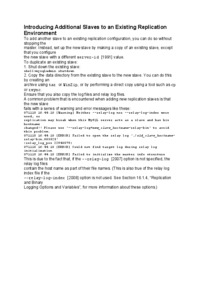 Introducing Additional Slaves to an Existing Replication Environment-opracowanie