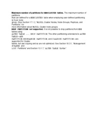 Maximum number of partitions for NDBCLUSTER tables-opracowanie