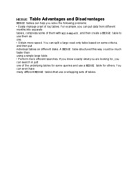 MERGE Table Advantages and Disadvantages-opracowanie