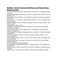 MySQL Cluster Hardware Software and Networking Requirements-opracowanie