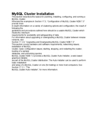 MySQL Cluster Installation-opracowanie